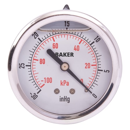 Baker Instruments AHNC-30HG Pressure Gauge, 30"Hg-0" Vac AHNC-30HG